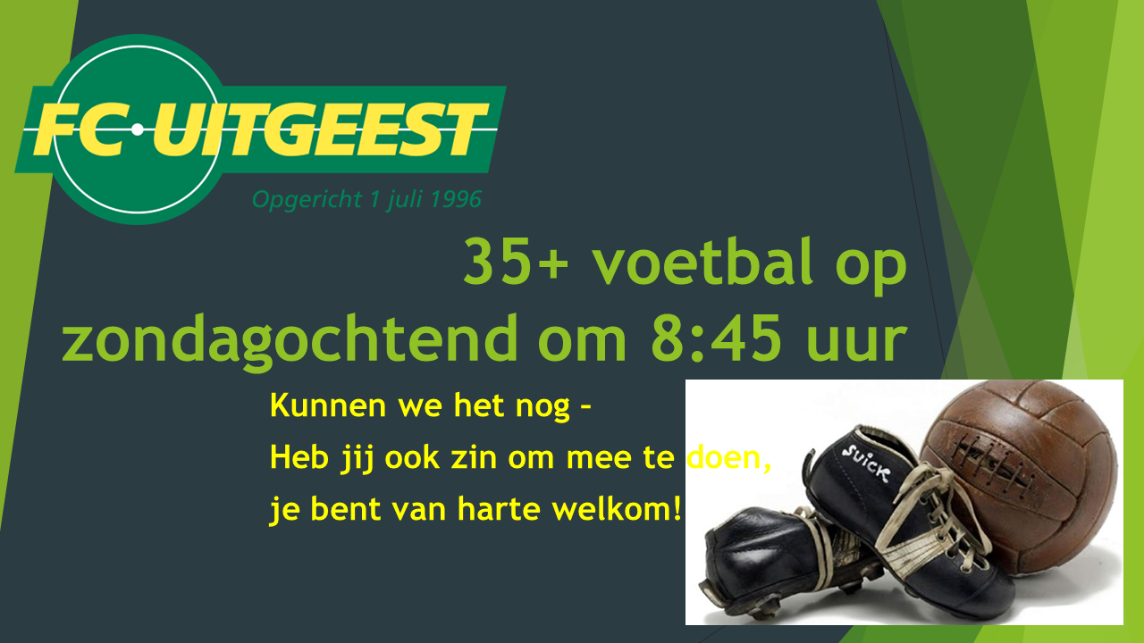 FC Uitgeest gaat weer van start met het 35 plus voetbal op de zondagochtend!